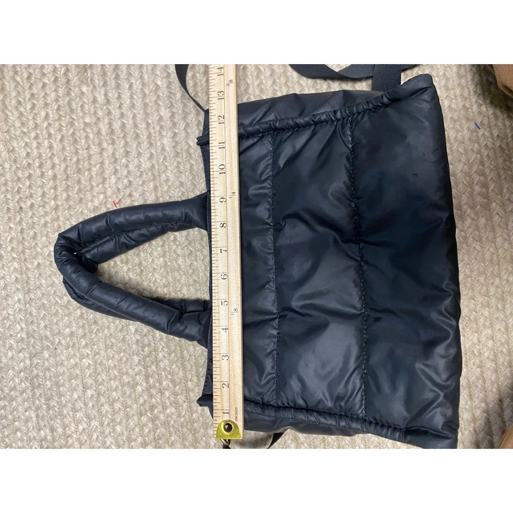 LD‎ Tote Bag Black Puffer Quilted Top Handle Crossbody Shoulder Bag